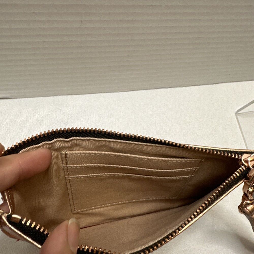Fossil Multi-Color Leather Wristlet Credit Card Organizer Wallet Rose Gold Trim - Picture 5 of 6